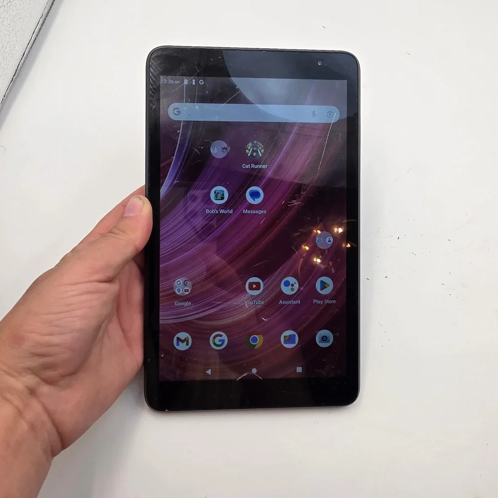 BLU‎ M8L Android Tablet 8 inch Display Black Cracked Screen For Parts Repair O5